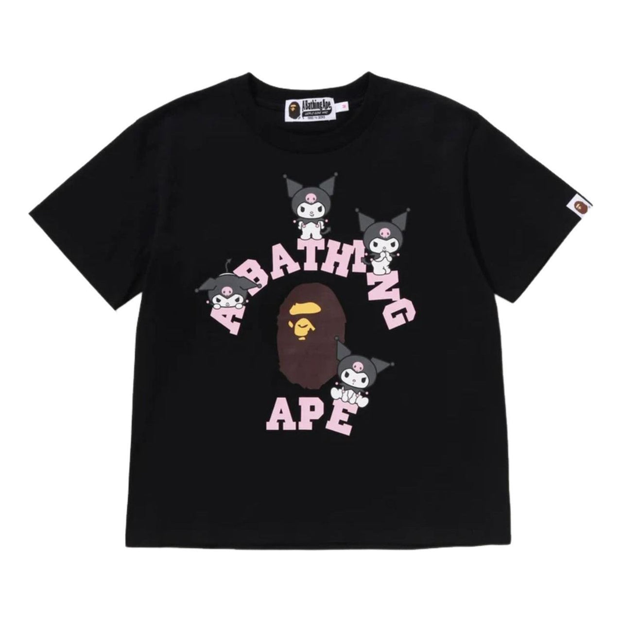 (WMNS) A BATHING APE x Kuromi College Mini T-Shirt 'Black' 1M23-209-903-BLK