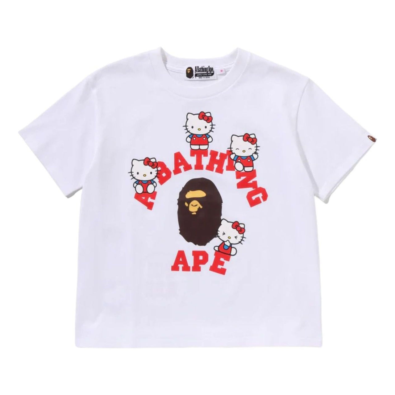 (WMNS) A BATHING APE x HELLO KITTY College Mini T-Shirt 'White' 1M23-209-904-WHT