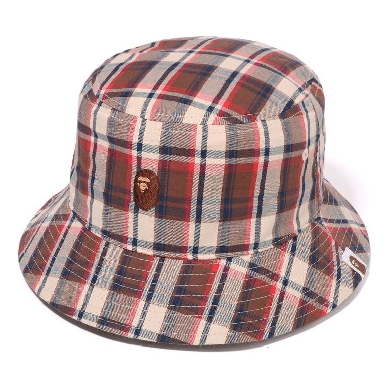 A Bathing Ape Mini Bape Check Bucket Hat 'Red' 1J30-181-001-RED