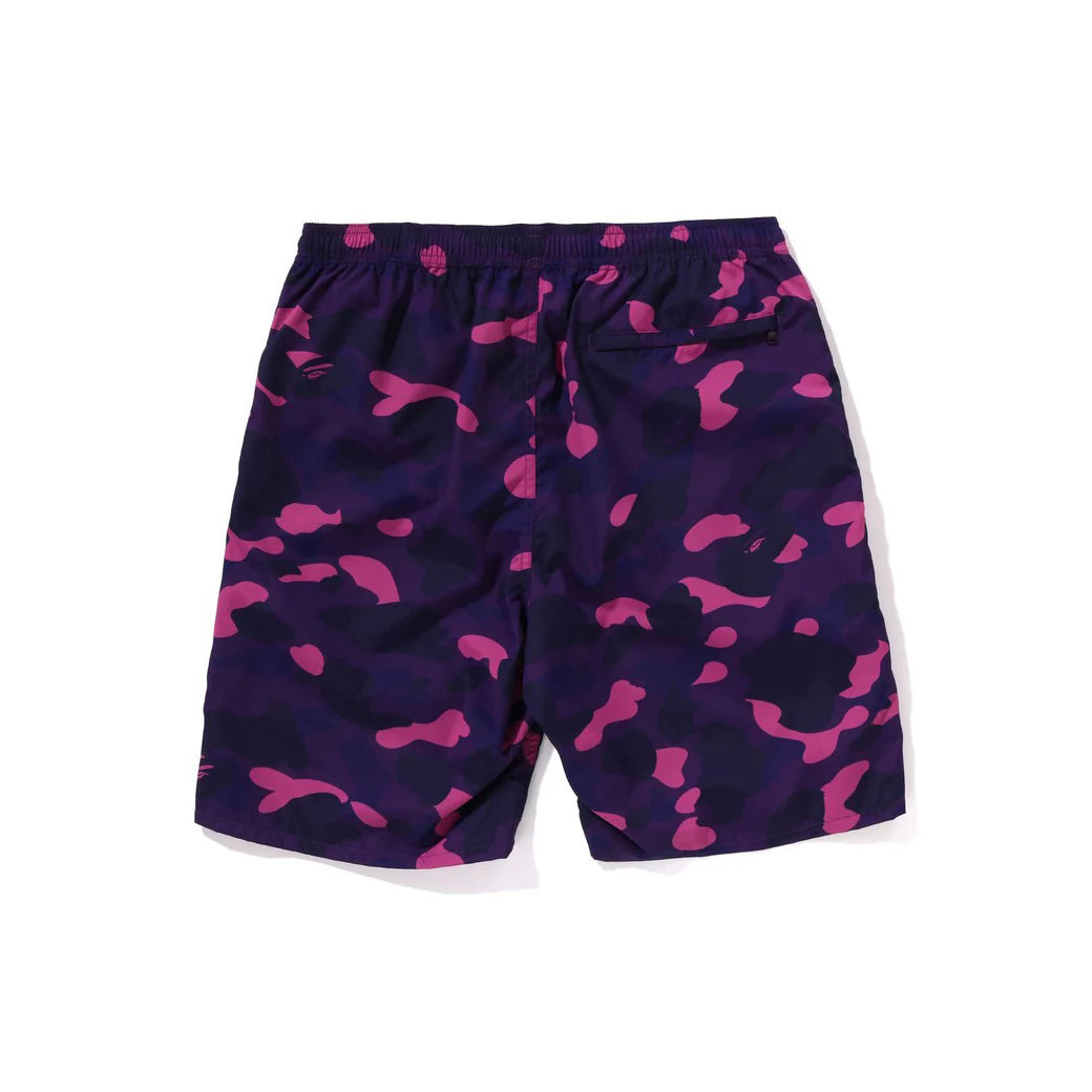 A Bathing Ape Color Camo Ape Head One Point Beach Shorts 'Purple' 1K30-153-006-PURPLE