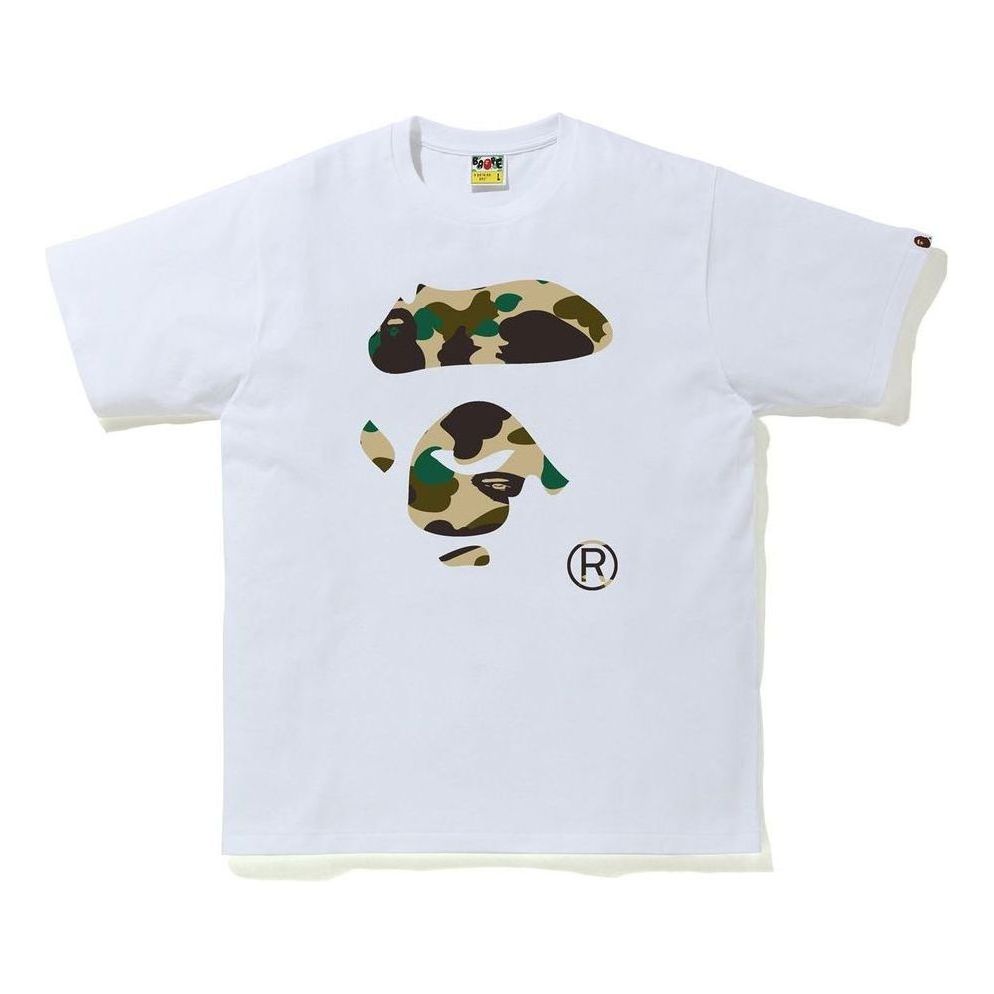 A Bathing Ape 1st Camo Ape Face T-Shirt 'White Yellow' 1H80-110-011-WHXYE