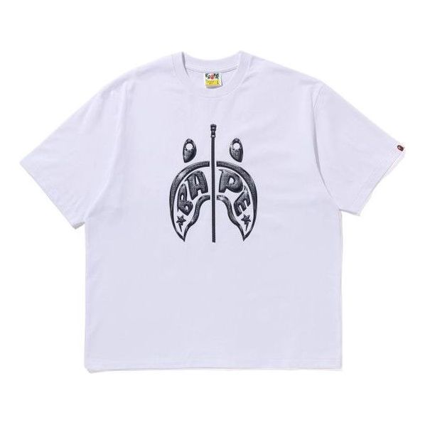 A Bathing Ape Mad Shark Photo Print T-Shirt 'White' 1K30-110-333-WHT