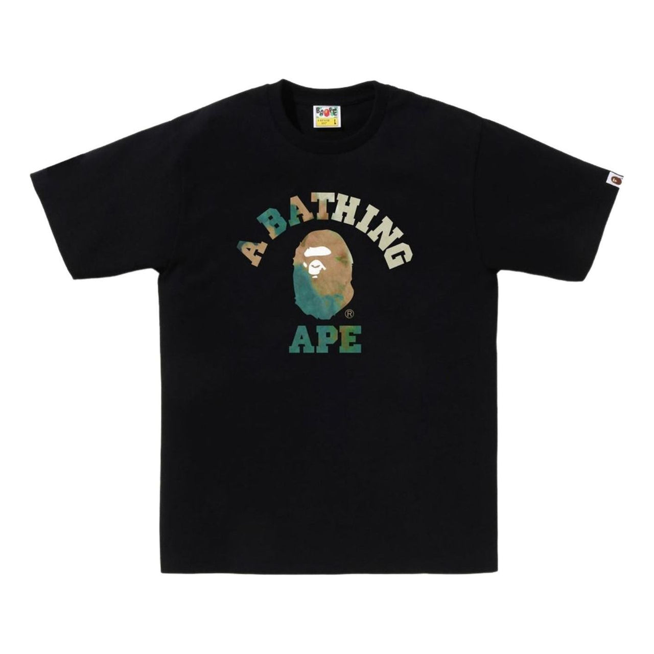 A Bathing Ape Tie Dye College T-Shirt 'Black Beige' 1K80-110-032-BLKBGE