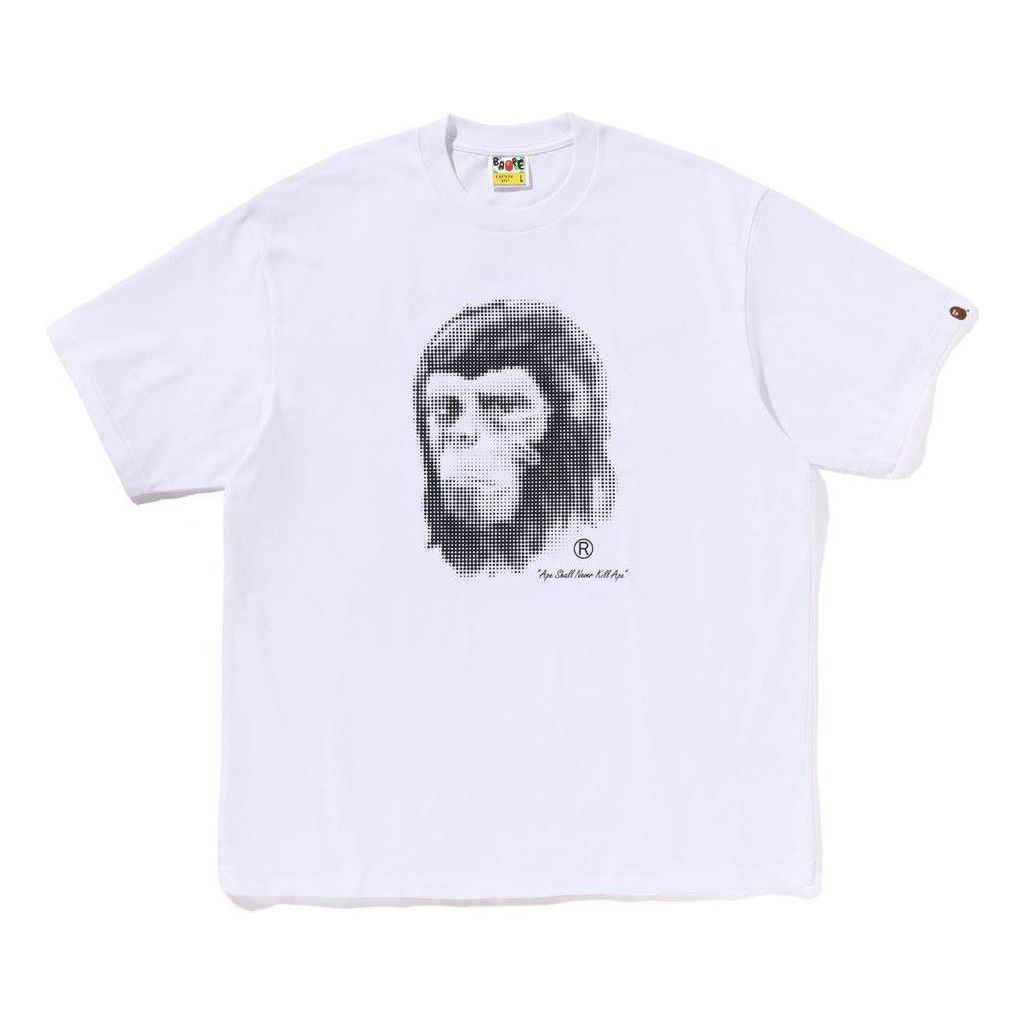 A Bathing Ape Pixel Comic Ape Head Relaxed Fit T-Shirt 'White' 1K80-110-304-WHT