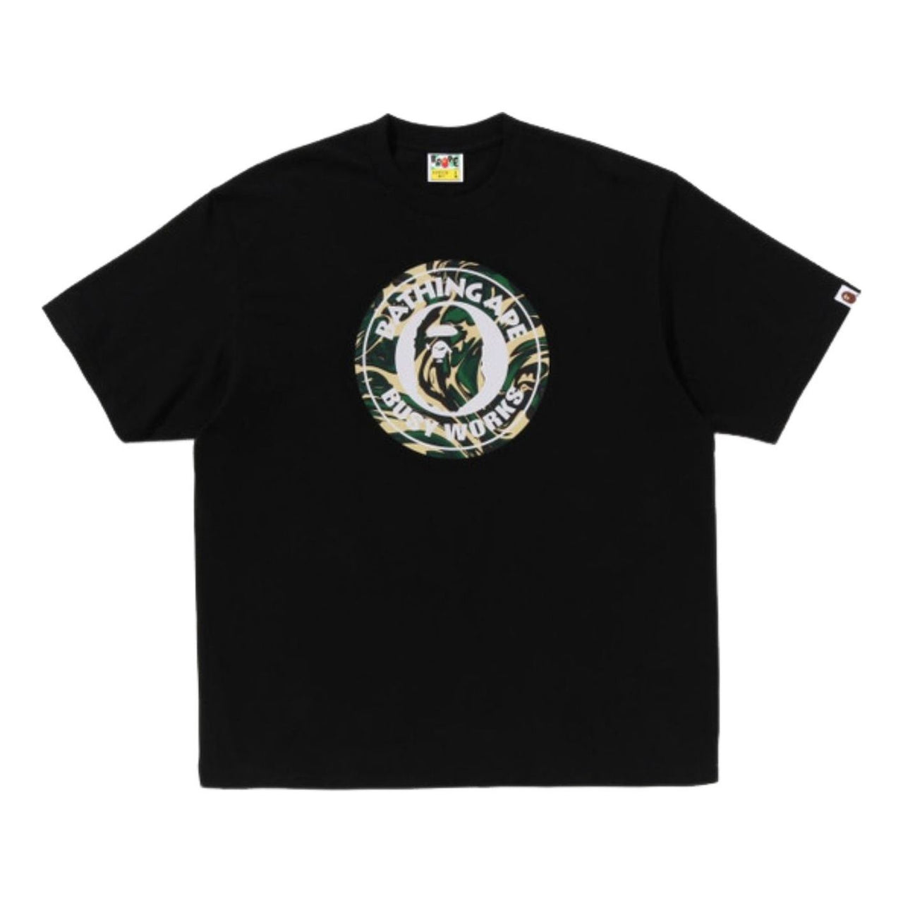 A Bathing Ape Marbling Camo Busy Works Relaxed Fit T-Shirt 'Black' 1K80-110-324-BLK