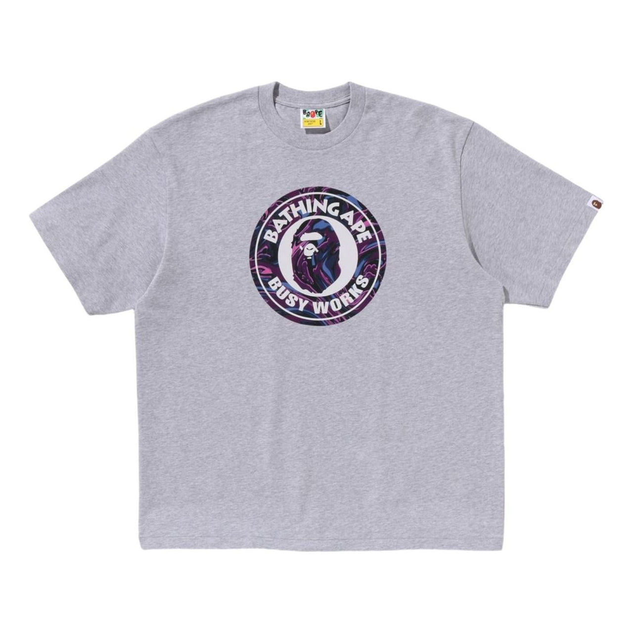 A Bathing Ape Marbling Camo Busy Works Relaxed Fit T-Shirt 'Grey' 1K80-110-324-GRY