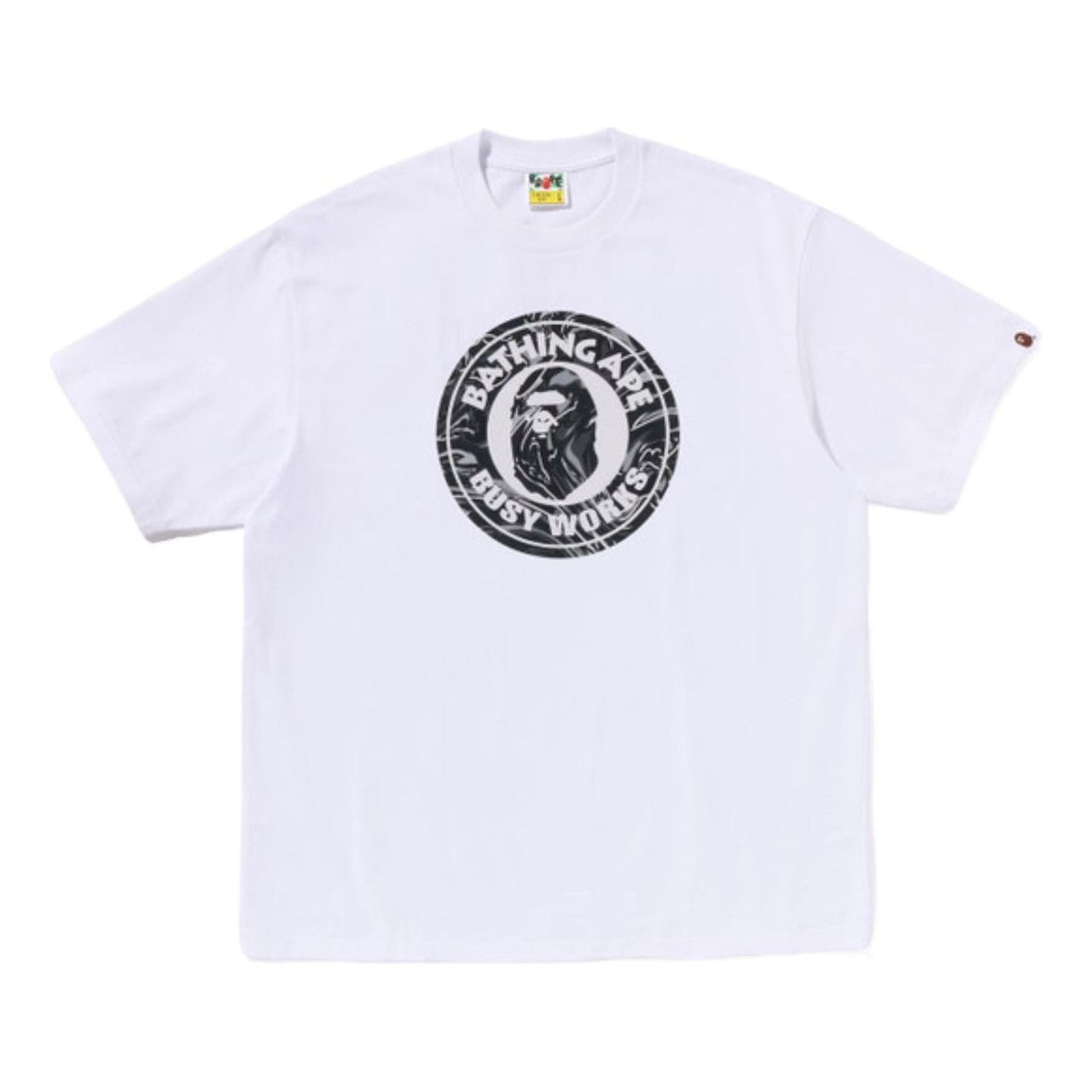 A Bathing Ape Marbling Camo Busy Works Relaxed Fit T-Shirt 'White' 1K80-110-324-WHT