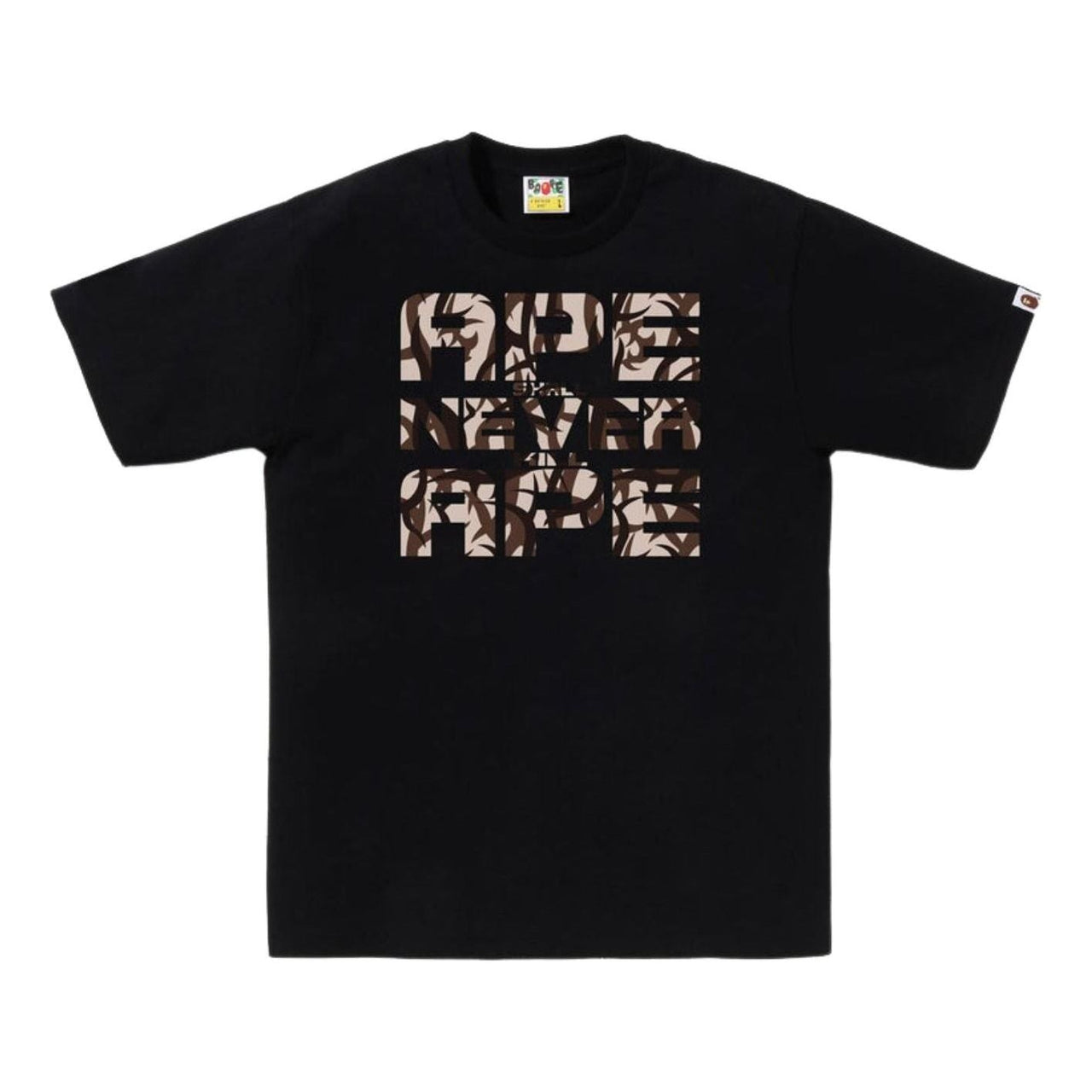 A Bathing Ape Trial Camo Asnka T-Shirt 'Black Beige' 1L30-110-036-BLKBGE