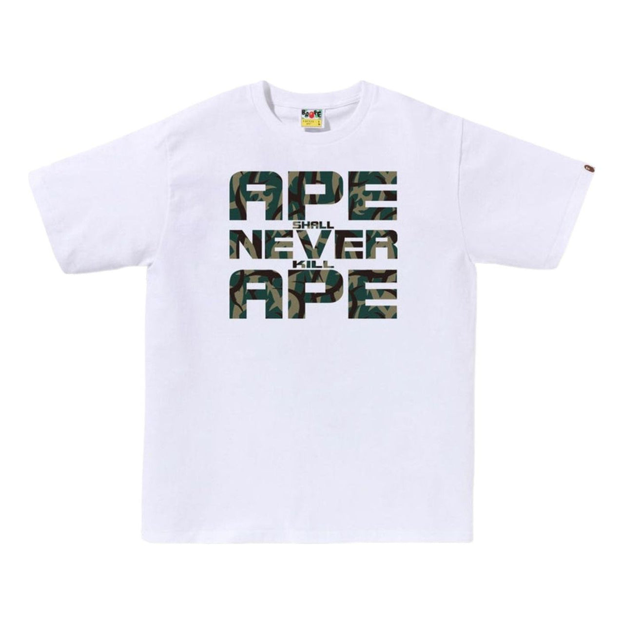 A Bathing Ape Trial Camo Asnka T-Shirt 'White Green' 1L30-110-036-WHTGRN