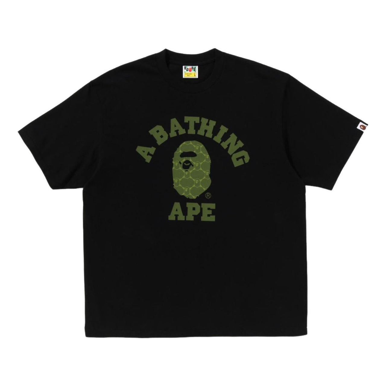 A Bathing Ape College Monogram College Relaxed Fit T-Shirt 'Black' 1L30-110-322-BLK