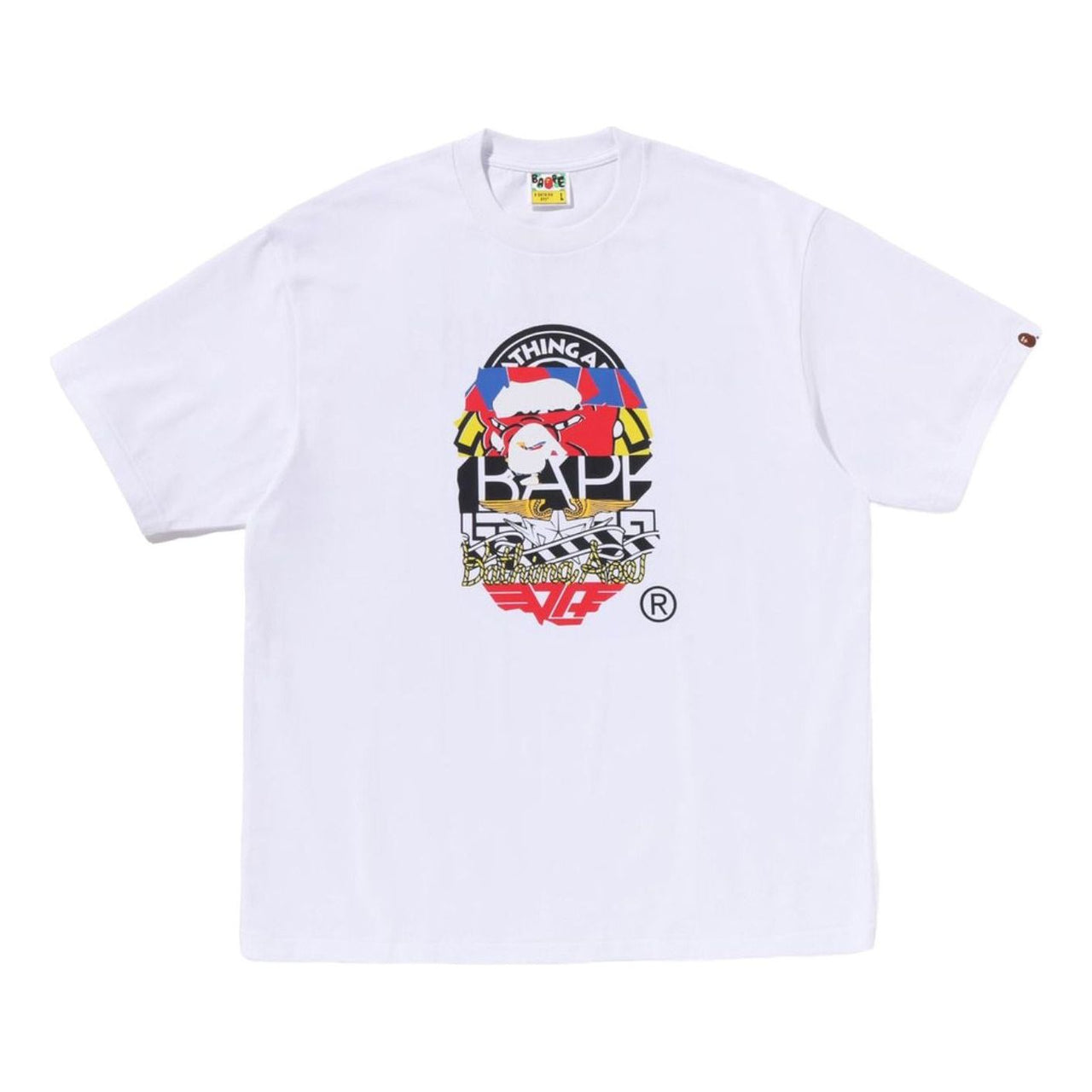 A Bathing Ape Multi Logo Ape Head Relaxed Fit T-Shirt 'White' 1L30-110-332-WHT