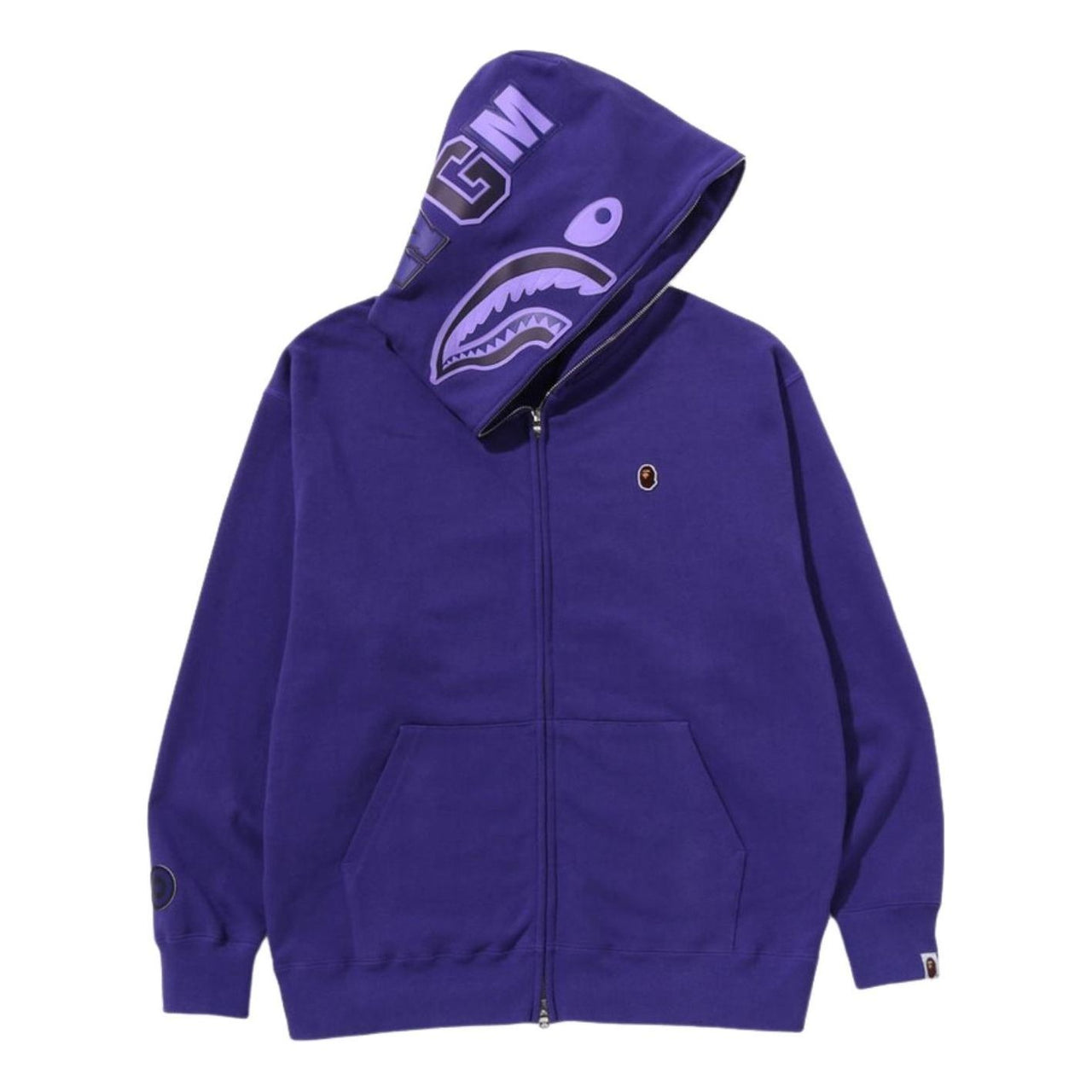 A Bathing Ape One Point Ape Head Shark Relaxed Fit Full Zip Hoodie 'Purple' 1K80-115-305-PURPLE