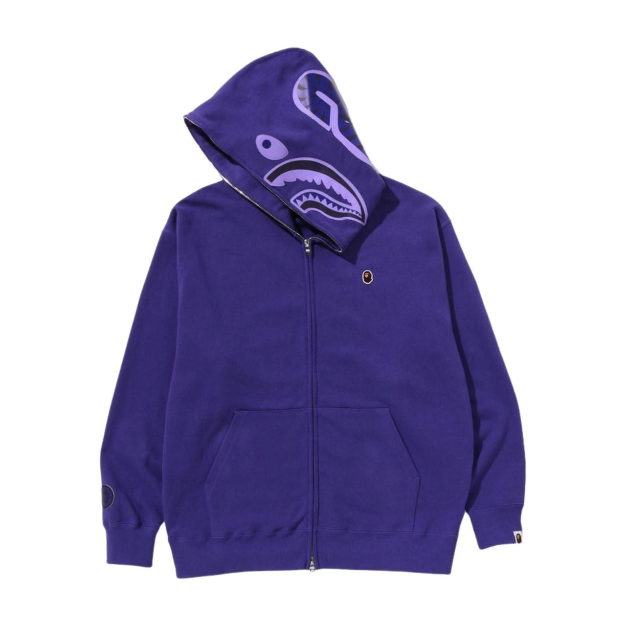 A Bathing Ape One Point Ape Head Shark Relaxed Fit Full Zip Hoodie 'Purple' 1K80-115-305-PURPLE