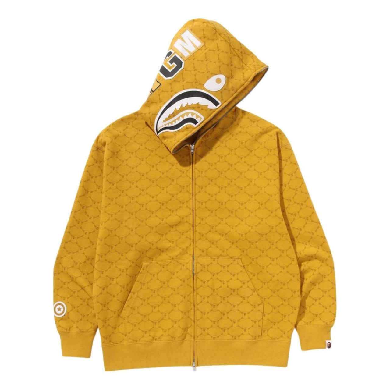 A Bathing Ape Map Camo Shark Full Zip Hoodie 'Yellow' 1L30-115-314-YEL