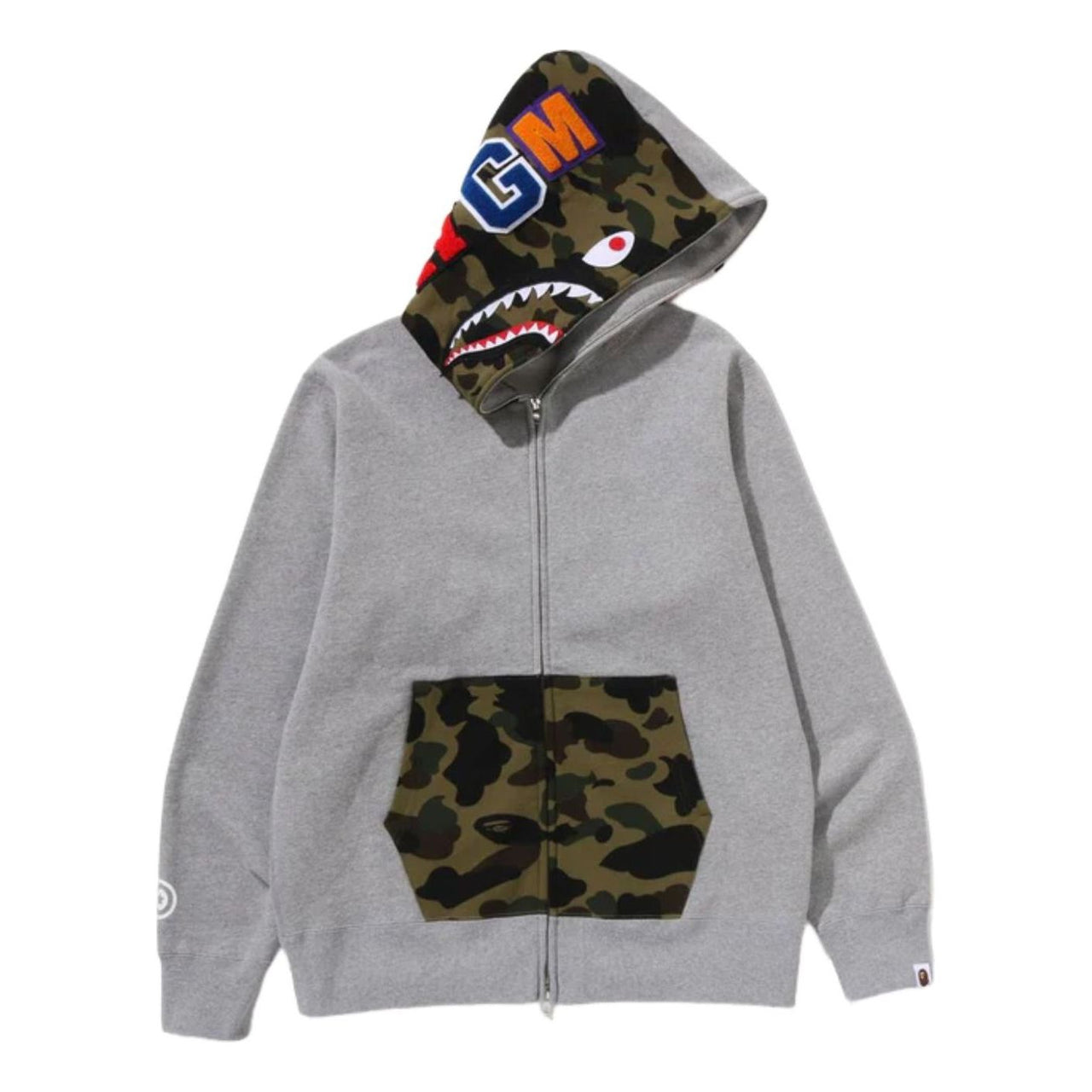 A Bathing Ape Shark Full Zip Hoodie 'Gray' 1L70-115-005-GRY