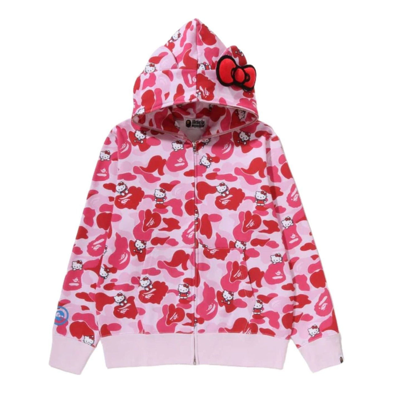 (WMNS) A Bathing Ape x HELLO KITTY Camo Full Zip Hoodie 'Pink' 1M23-215-902