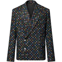LOUIS VUITTON Damier Double-Breasted Denim Jacket