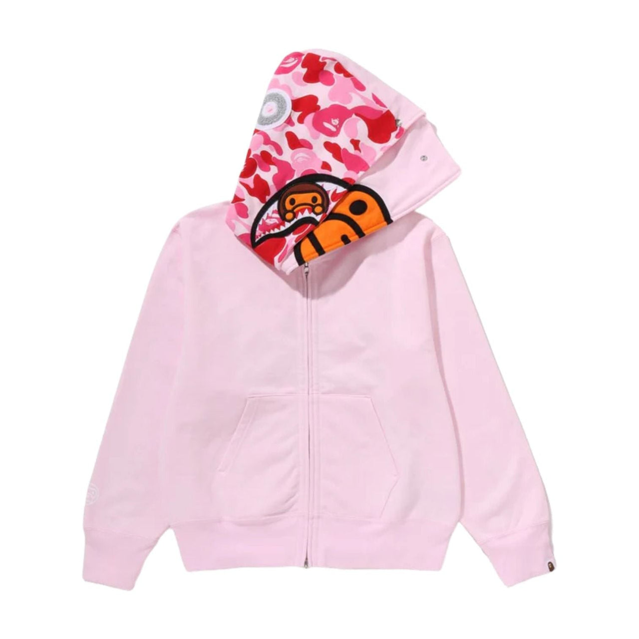 A Bathing Ape Milo Shark Full Zip Double Hoodie 'Pink' 2L80-215-013-PNK