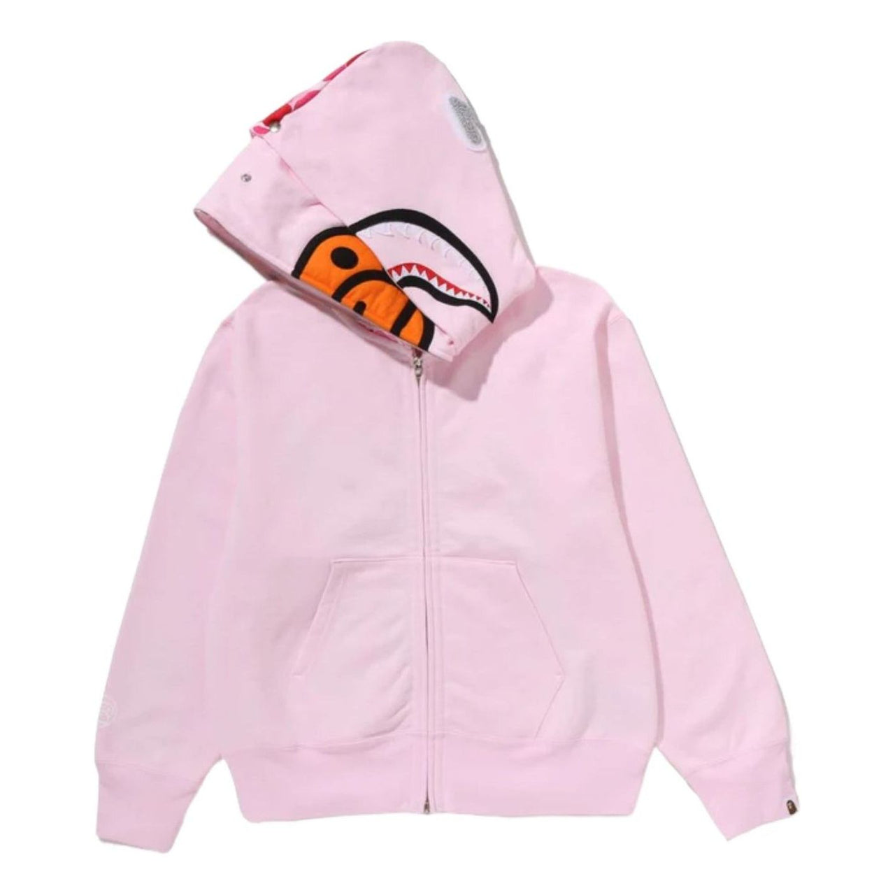 A Bathing Ape Milo Shark Full Zip Double Hoodie 'Pink' 2L80-215-013-PNK