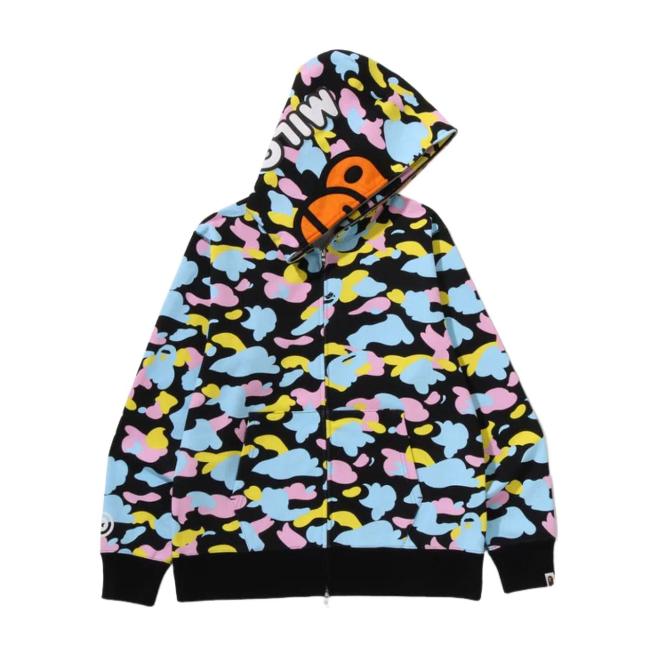 A Bathing Ape New Multi Camo Baby Milo Full Zip Hoodie 'Black' 2M30-115-301-BLK