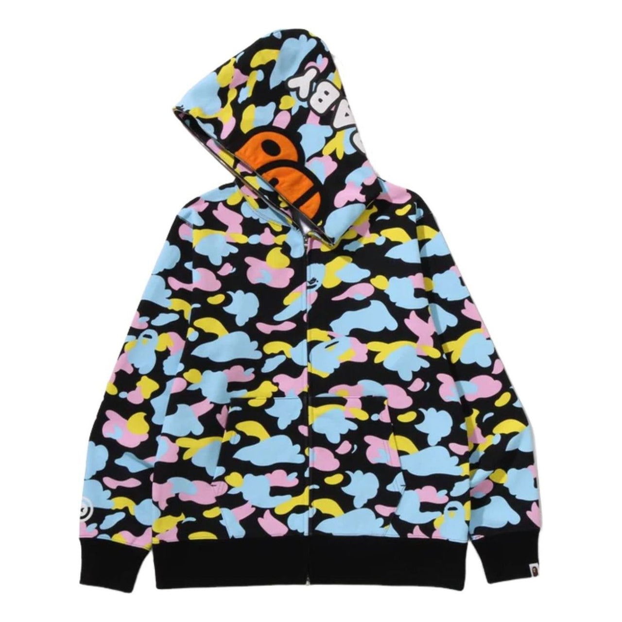 A Bathing Ape New Multi Camo Baby Milo Full Zip Hoodie 'Black' 2M30-115-301-BLK