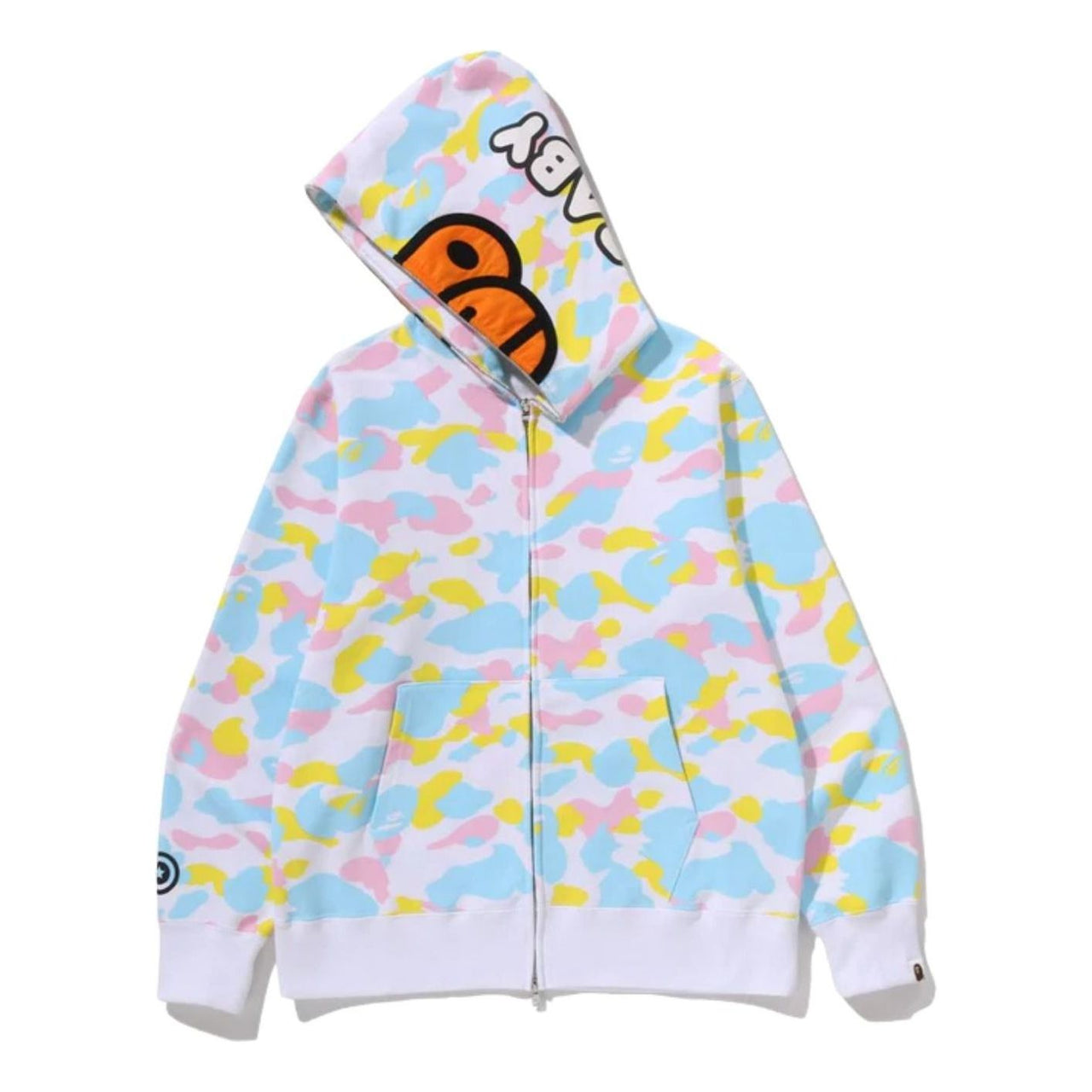 A Bathing Ape New Multi Camo Baby Milo Full Zip Hoodie 'White' 2M30-115-301-WHT