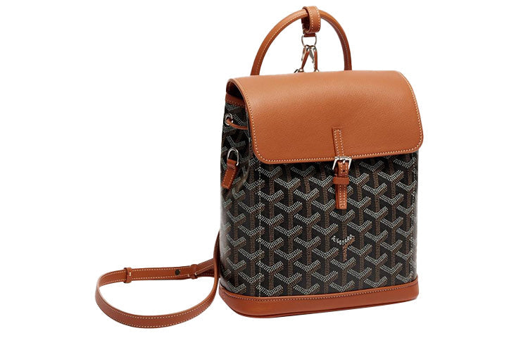 GOYARD Canvas With Leather Shoulder Bag Backpack Mini Women's Black Umber
