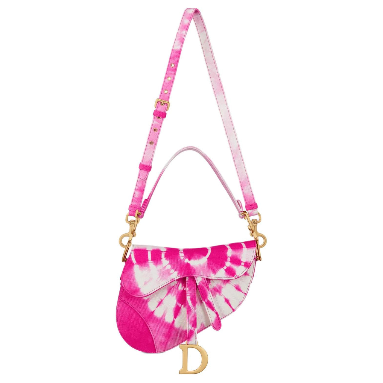 DIOR Miss Dior Cotton Saddle Bag Shoulder Bag Crossbody Bag Handbag Women's Peach Pink