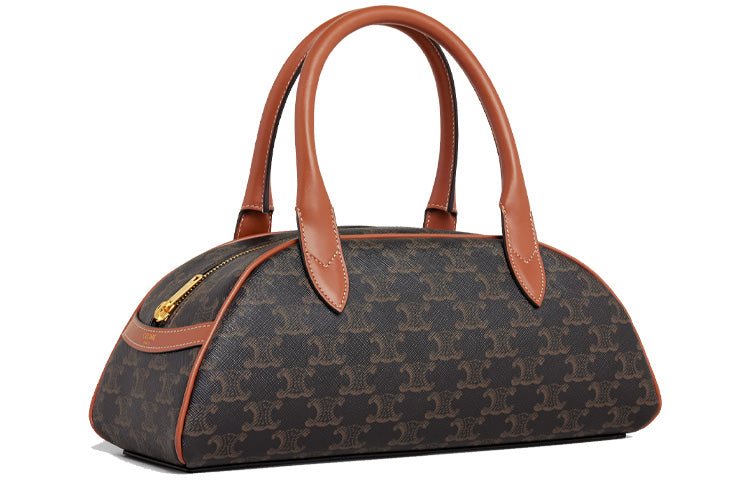 CELINE Canvas With Leather One Shoulder Handbag Medium Size Women's Tawny