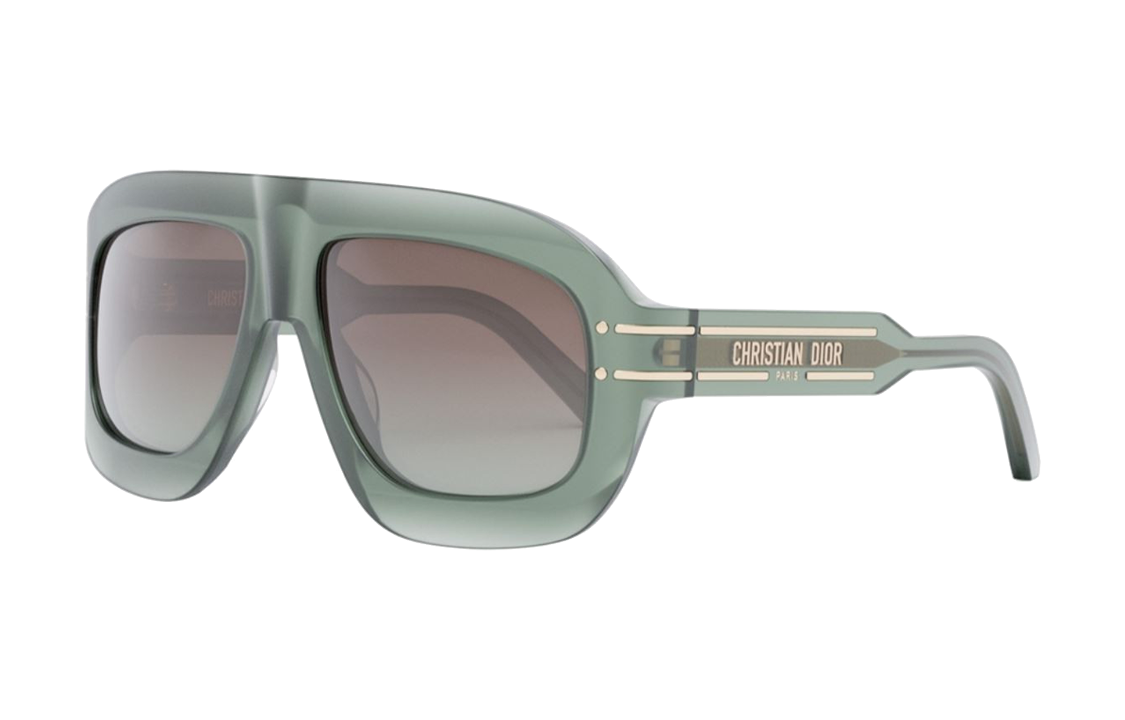 DIOR Acetate Irregular Shape Sunglasses Women's Green