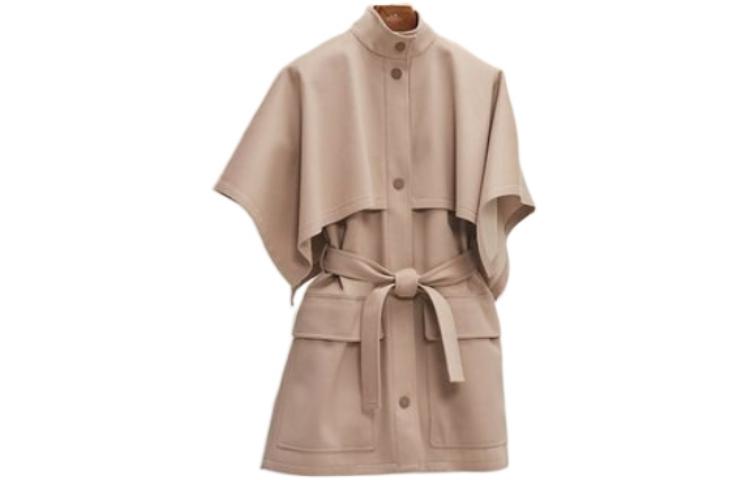 HERMES Coats Women's Khaki