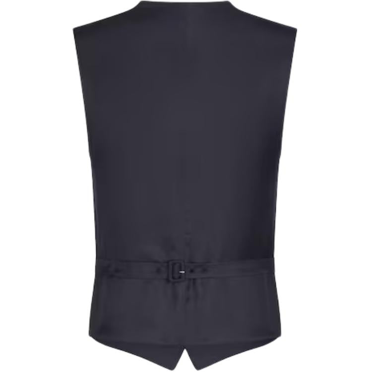 DIOR Blue Checkered Virgin Wool Vest Men's Dark Blue