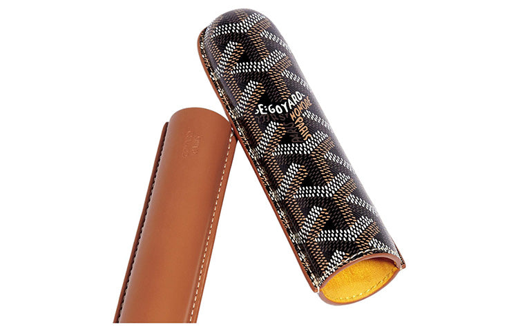 GOYARD Churchill Canvas With Leather Cigar Box Accessories Unisex Tan