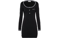MIU MIU SS23 Long Sleeved Dress Women's Black
