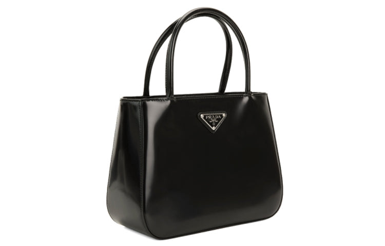 PRADA Cow Leather One Shoulder Handbag Women's Black