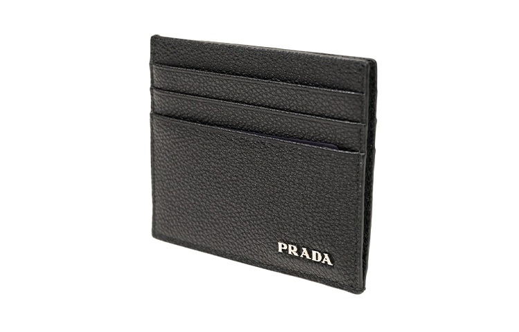 PRADA Cow Leather Card Holder Men's Black
