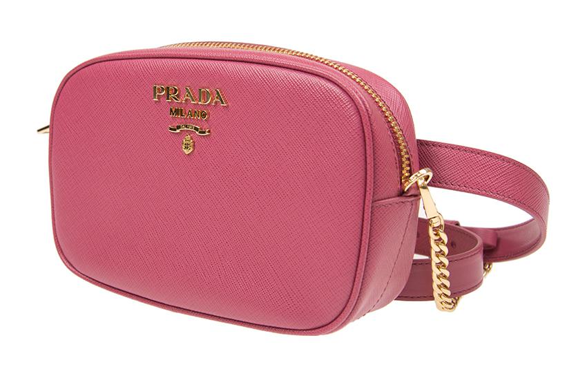PRADA Cow Leather Shoulder Bag Crossbody Bag Fanny Pack Regular Women's Pink