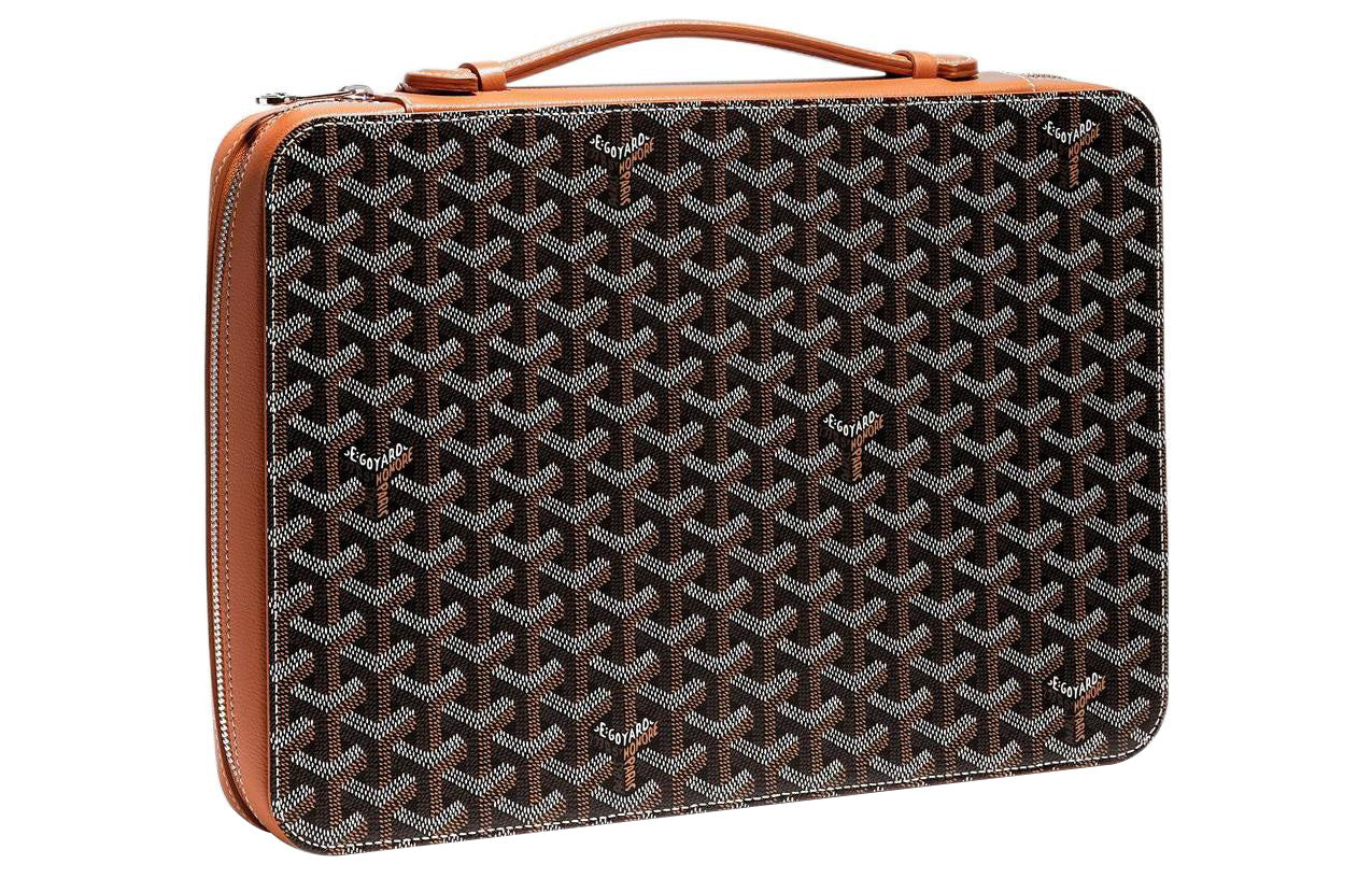 GOYARD COMPAGNON UNIVERSEL Canvas With Leather Business Bag Briefcase Men's Black/Brown