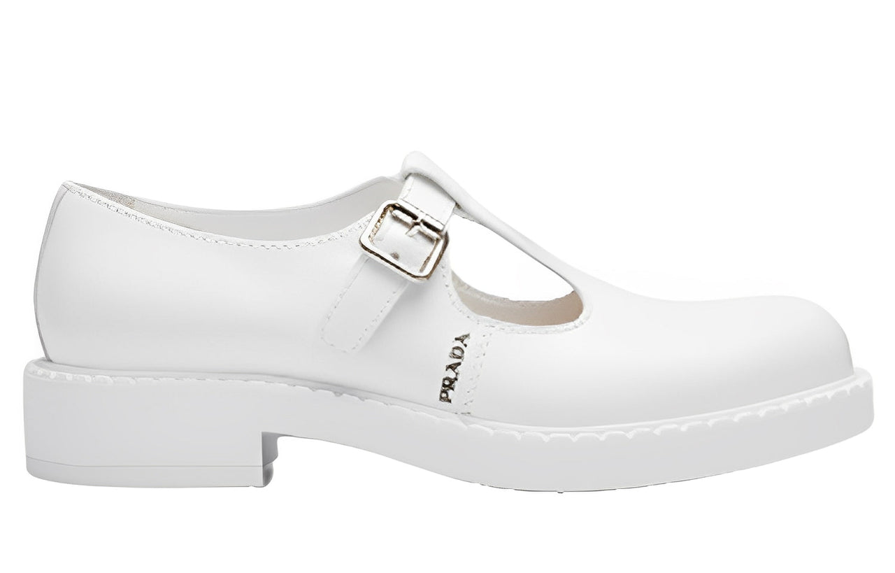 PRADA Chunky Heel Mary Jane Shoes Men's White