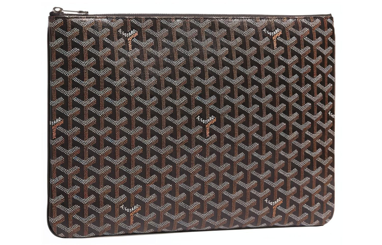 GOYARD SENAT Canvas With Leather Wallet, Toiletry Bag, Clutch Unisex Black