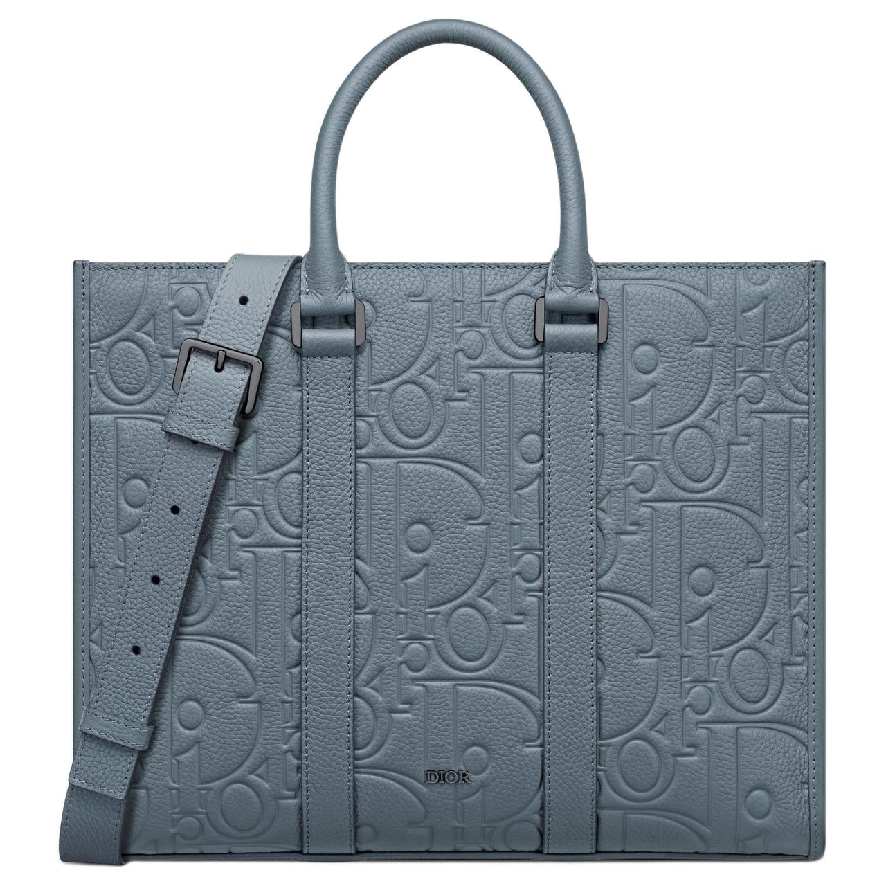 DIOR Cow Leather Tote Bag Shopping Bag Shoulder Bag Crossbody Bag Handbag Medium Size Men's Blue