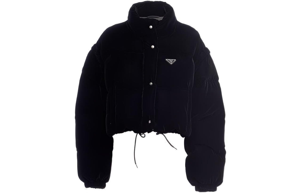 PRADA Convertible Velvet Down Jacket