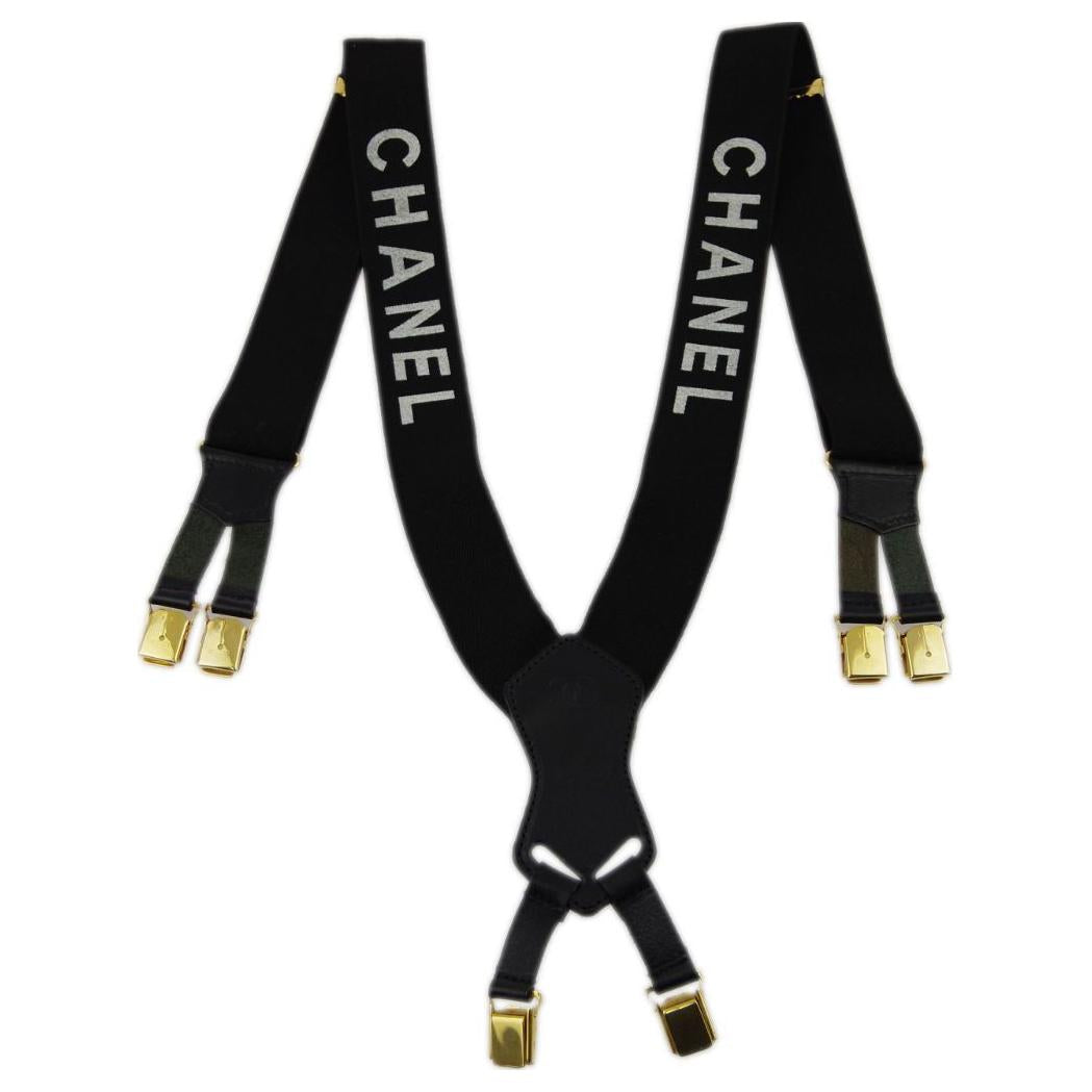 CHANEL 1990 2000s Logo print Suspenders
