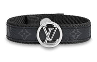 LOUIS VUITTON Canvas Webbing Metal Bangles Unisex