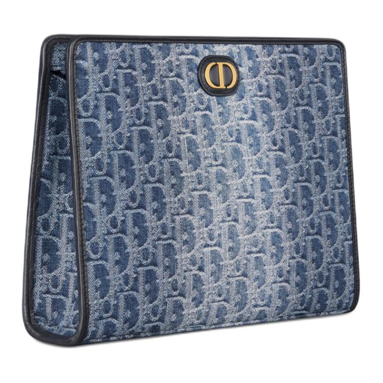 DIOR 30 MontaigneDean Jacquard Clutch Women's Blue