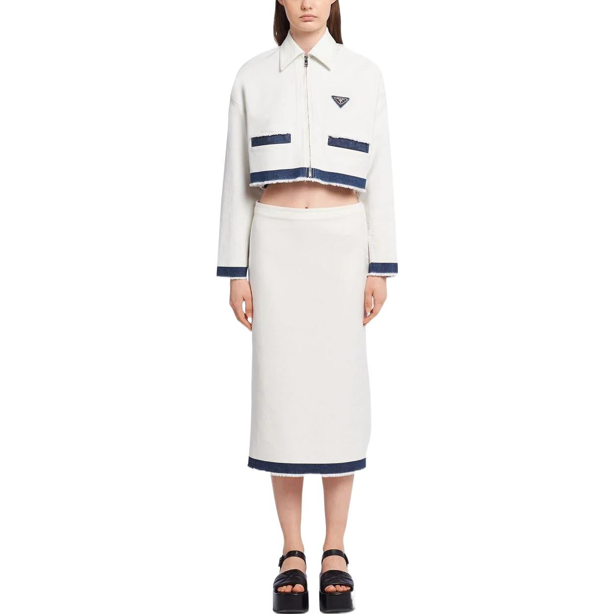 PRADA Denim Jackets Women's White