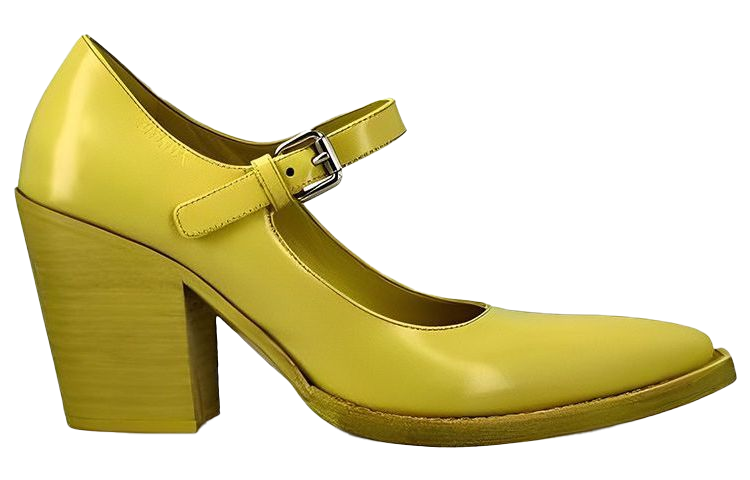 PRADA Chunky Heel High Heels Women's Yellow