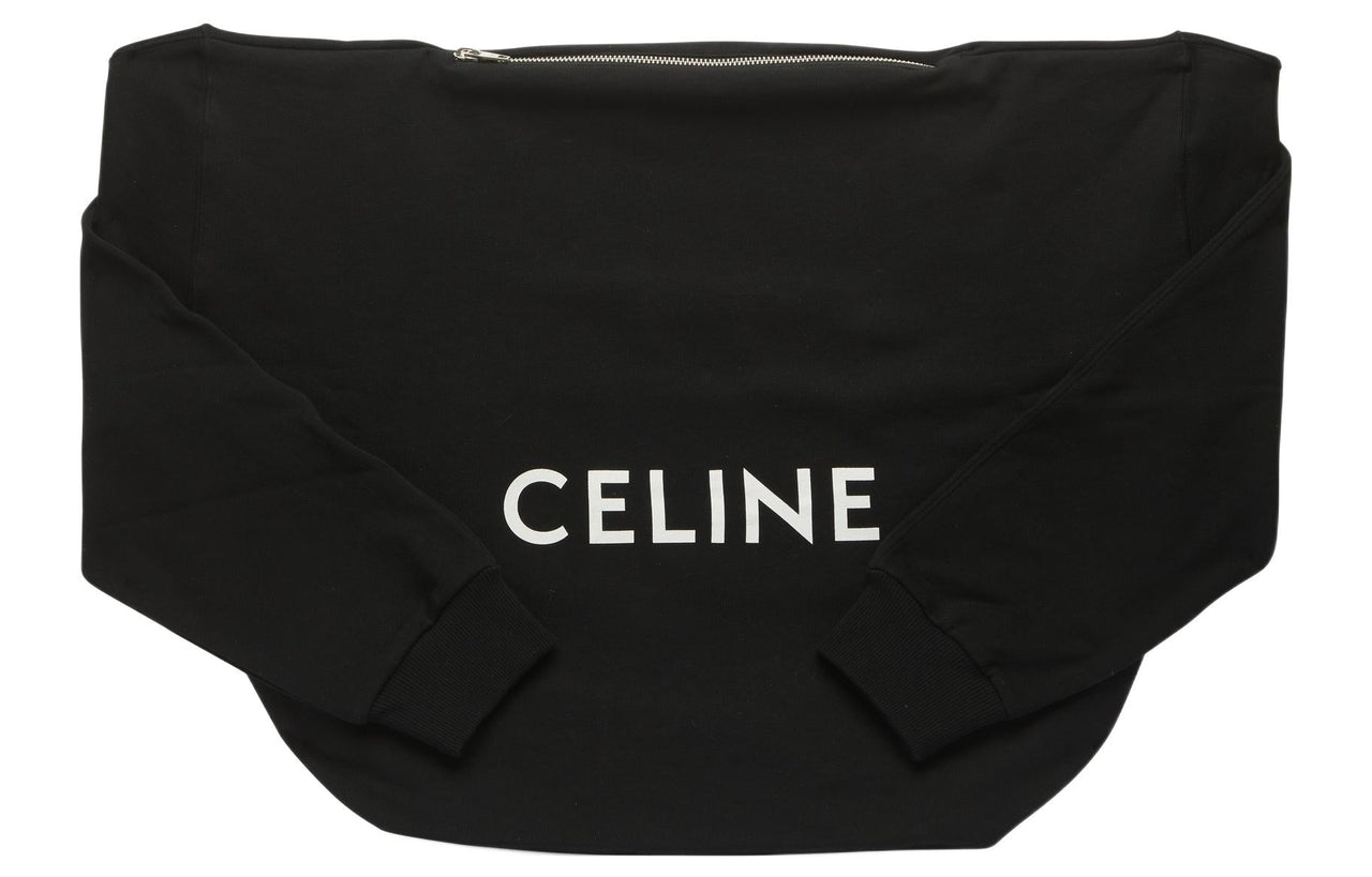 CELINE Cotton Handbag Shoulder Bag Women's Black