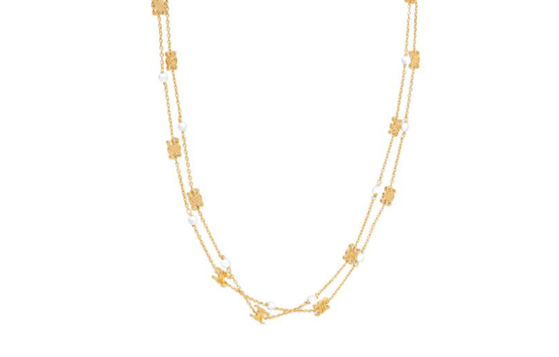 CELINE Brass, Resin, Pearl Necklaces Women's Gold