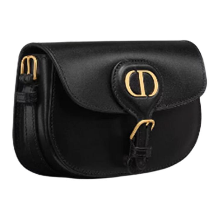 DIOR Bobby Smooth Finish Cow Leather Crossbody Bag Shoulder Bag Mini Women's Black